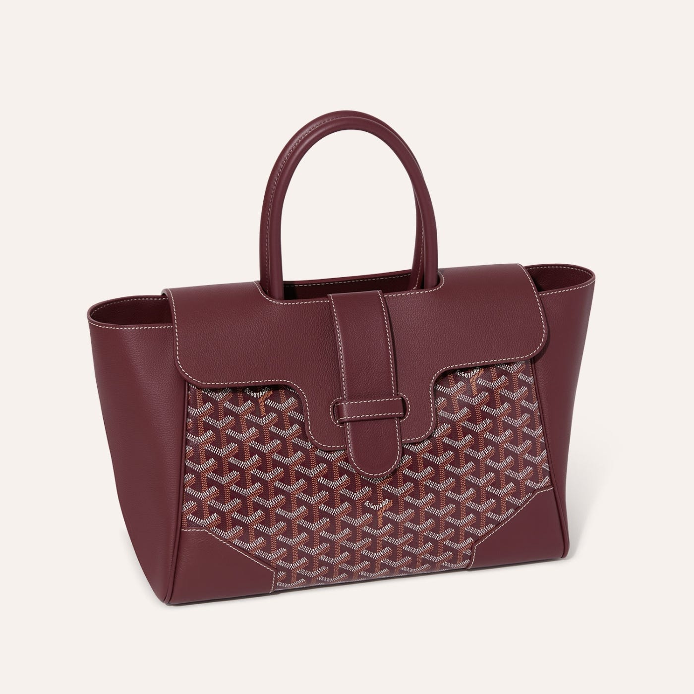 Goyard Saigon Tote Bordeaux Goyardine Canvas Palladium Hardware - Image 3